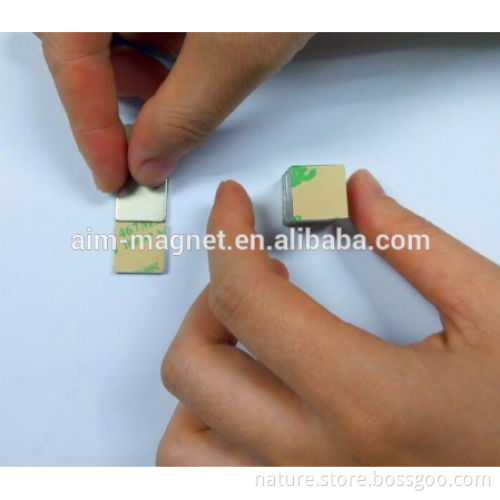 sticky silver square magnets with tape stick magnet